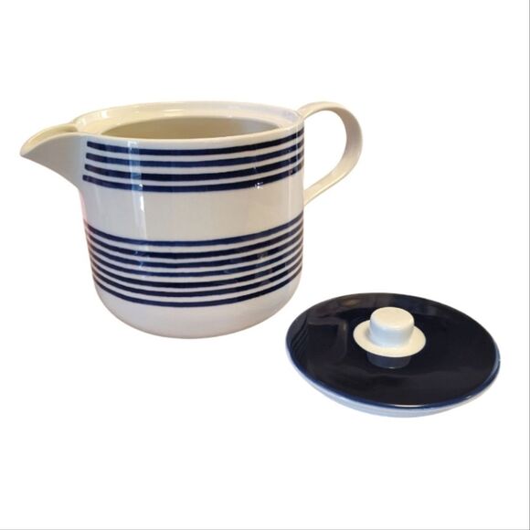 Kate Spade Lenox Charlotte Street White Blue Porcelain Tea Pot & Pink KS Box NWT - Picture 7 of 16